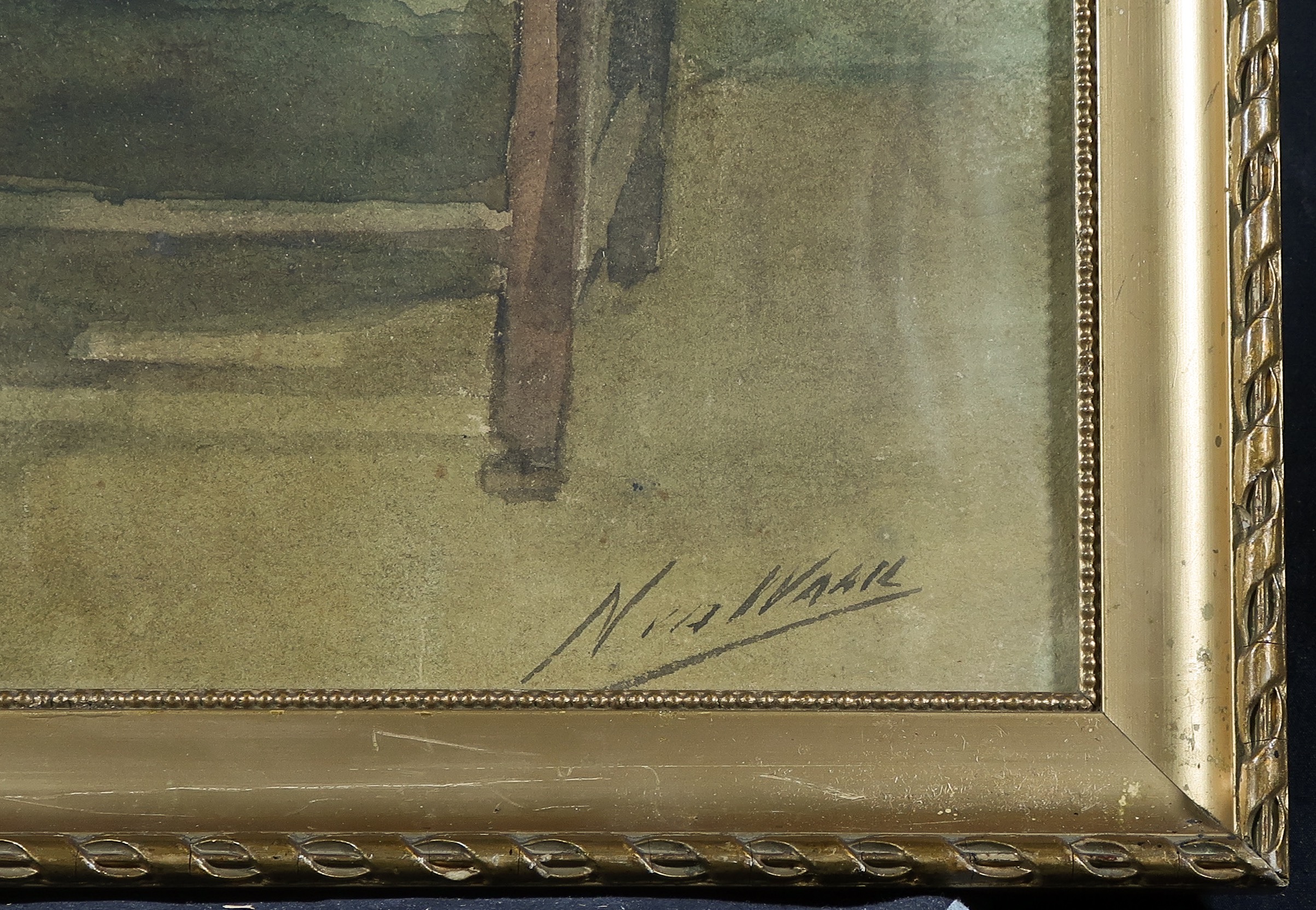 Nicolaas van der Waay - Aquarel, De concierge van Arti - Ingelijst kopen? Bied vanaf 350!