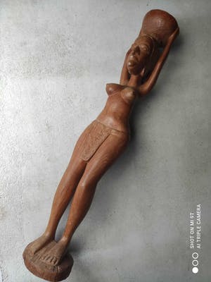 Congo - Vrouwfiguur uit Congo, 1,2m hoog standbeeldje kopen? Bied vanaf 1!