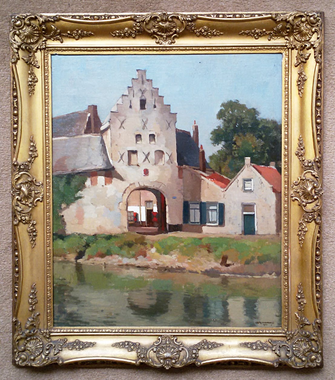 Hendrikus Roodenburg - Noordhavenpoort Zierikzee, olieverf marouflé op paneel (ingelijst) kopen? Bied vanaf 1!