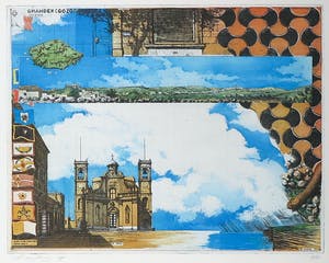 Rolf Weijburg - Kleurenets en aquatint, Ghawdex Gozo - Ingelijst kopen? Bied vanaf 150!