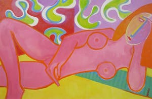 Joe Wols - Acryl op karton, Rosa Akt kopen? Bied vanaf 35!