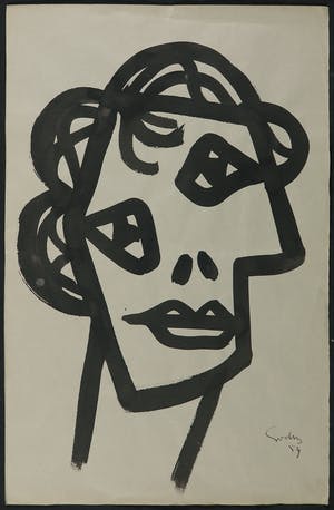 Siep van den Berg - Gouache, Portret kopen? Bied vanaf 200!