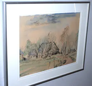 Karel Colnot - boerderijen - tekening met aquarel kopen? Bied vanaf 90!