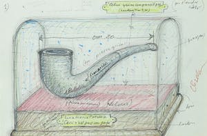 Luca Maria Patella - Pen en potloodtekening, Ceci n'est pas une pipe kopen? Bied vanaf 1!