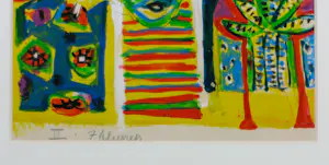 Gertie Janssen - Gouache en potlood op papier, Drieluik, I, II, III - Ingelijst kopen? Bied vanaf 100!