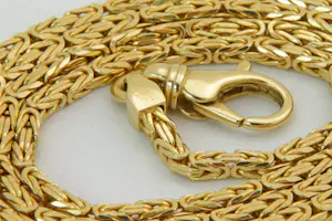 82 - Stijlvol 18 karaat geel gouden konings collier - vierkante schakel kopen? Bied vanaf 640!
