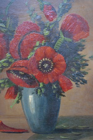 Niet of onleesbaar gesigneerd - Bloem stilleven - Olieverf op paneel kopen? Bied vanaf 10!