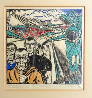 Jan Pzn. Franken - Gezicht op West Kapelle met kerk en figuren op de voorgrond. kopen? Bied vanaf 25!