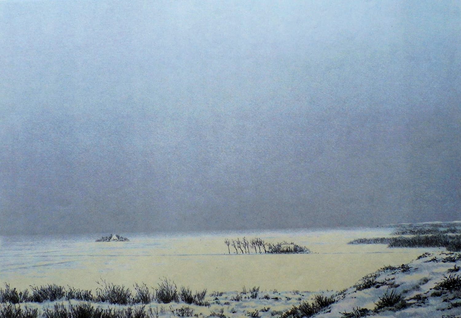 Edgar Fernhout - Litho: Winters landschap kopen? Bied vanaf 20!