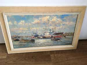 Joop Molenaar - Olieverf op doek, handgesigneerd verkocht voor € 150!