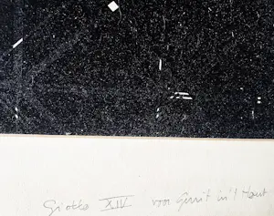 Els Bannenberg - Bijzondere gemengde techniek op (vloei)papier "Giotto XIV" gesigneerd kopen? Bied vanaf 48!