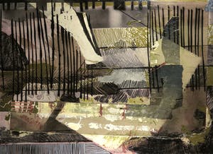 Sikko Mulder - Collage met gemengde techniek, Oplichting vierkant - Ingelijst (Groot) kopen? Bied vanaf 1!