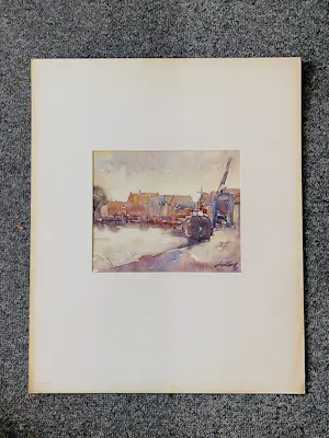 Jan van Geem - in 1965 gemaakte aquarel "langs het Spaarne te Haarlem" gesigneerd kopen? Bied vanaf 45!