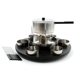 Arne Jacobsen - RVS en hout, Fondueset door Stelton Denemarken kopen? Bied vanaf 1!
