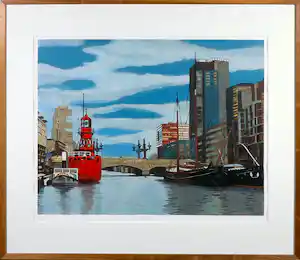 Valentin Bakardjiev - Zeefdruk, Regentessebrug - Ingelijst vendu pour 40€ !