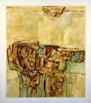 Jack Harden - Gemengde techniek op board, Conservatief concentreren - Ingelijst verkocht voor € 40!