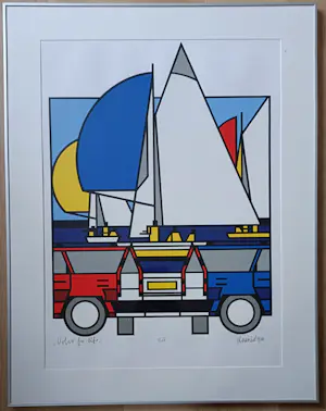 Ed van Doorn - Volvo for life ! Nieuwe grote kleurenlitho, ingelijst kopen? Bied vanaf 51!