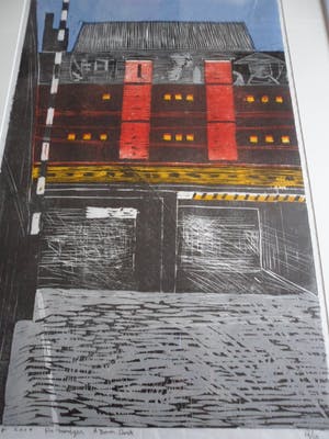 Piet Lont - Houtsnede op Japans papier. Titel. " De Zwijger Amsterdam Oost". kopen? Bied vanaf 40!