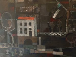 Kees Mandos - Uniek abstract gesigneerd werk kopen? Bied vanaf 150!