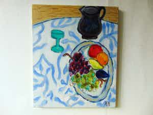 Keimpe Kootstra - Stilleven met fruitschaal. verkocht voor € 175!