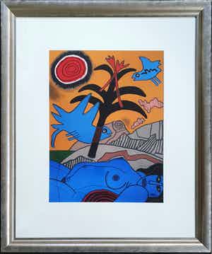 Corneille - 'Woman, Bird and Tree' - Nieuw ingelijst verkocht voor € 490!