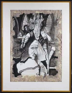 Guy Olivier - Inkttekening, Zonder titel - Ingelijst kopen? Bied vanaf 1!