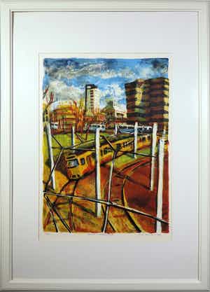 Jeroen Hermkens - Litho, Utrecht Smakkelaarsveld - Ingelijst (Groot) verkocht voor € 100!