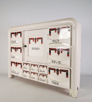 Curiosa - Houten kruidenkastje met porseleinen lades kopen? Bied vanaf 100!