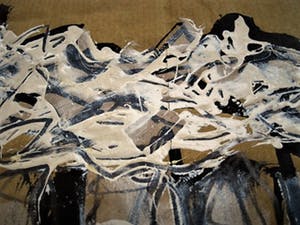 Niet of onleesbaar gesigneerd - Amerika 1960 abstract expressionistisch Gem. Techniek "New York 2000" gesigneerd kopen? Bied vanaf 10!