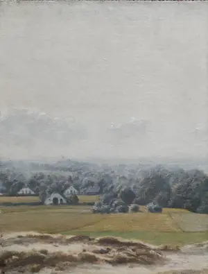 Hessel de Boer - Gezicht op dorp vanaf de duinen kopen? Bied vanaf 160!