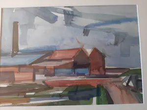Marius Heijnes - Aquarel, Steenfabriek. kopen? Bied vanaf 40!