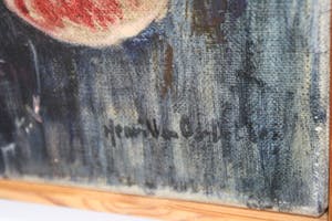 Henri van Os-Delhez - stilleven vaas met perzik kopen? Bied vanaf 99!