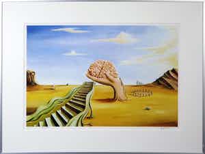 Willem den Broeder - Zeefdruk, Brainchain - Ingelijst verkocht voor € 35!