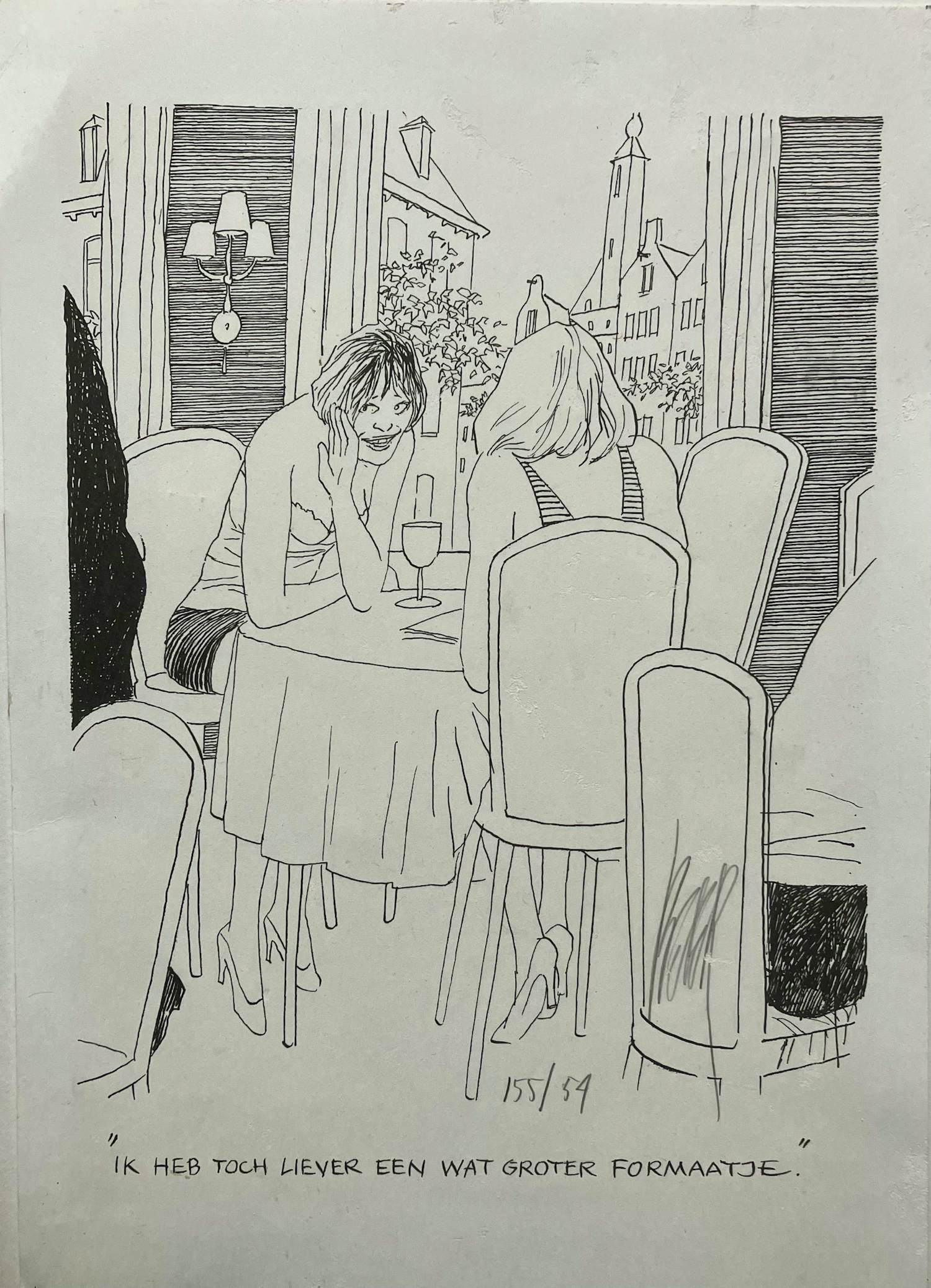 Peter van Straaten - Litho - “Ik heb toch liever een wat groter formaatje” - Handgesigneerd kopen? Bied vanaf 50!