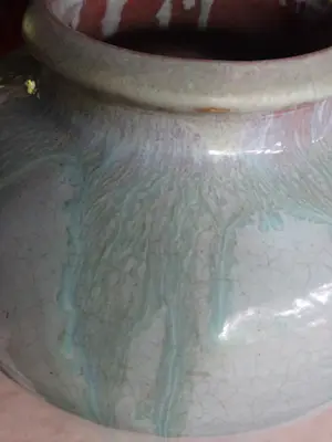 Pieter Groeneveldt - grote stroomglazuur vaas- turquoise -lichtblauw kopen? Bied vanaf 75!