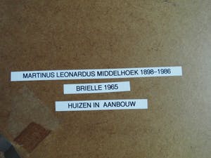 Martinus Leonardus Middelhoek - Aquarel - Huizen in aanbouw Brielle 1965 kopen? Bied vanaf 45!