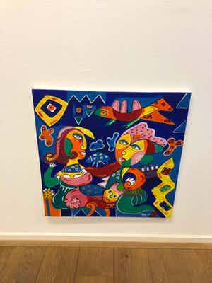 Maartje Wijngaarden - Schilderij met verschillende gezichten verkocht voor € 40!