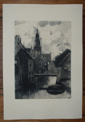 Johannes Graadt van Roggen - Stadsgezicht - ets, handgesigneerd kopen? Bied vanaf 40!