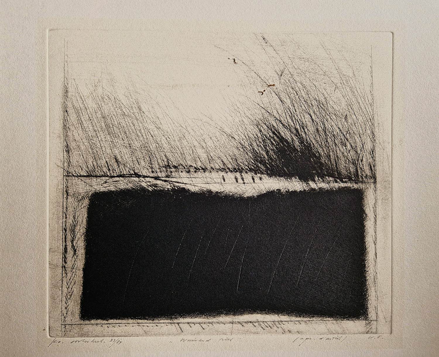 Ko Oosterkerk - een fraaie droge naald Ets "wuivend riet" beperkte oplage (84) kopen? Bied vanaf 45!