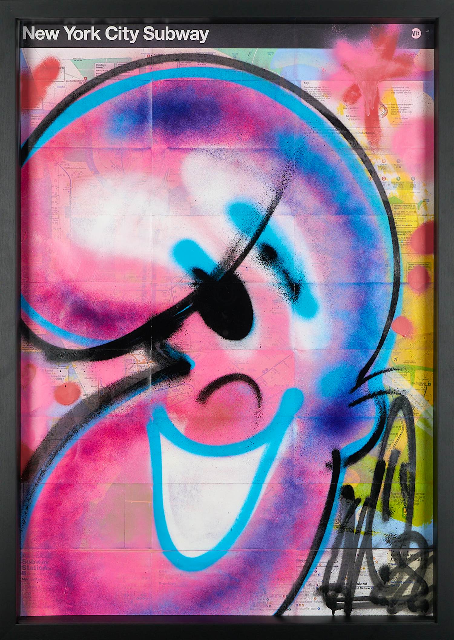 QUIK (Lin Felton) - Spray Painting op originele NYC Subway kaart uit 1986 kopen? Bied vanaf 980!