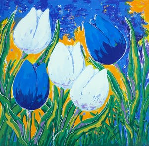 Roel Hofman - Zeefdruk, Tulpen IV kopen? Bied vanaf 10!