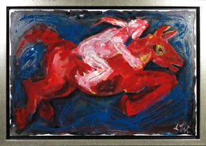 Martin van Wordragen - Gemengde techniek op doek, Nachtelijke ruiter - Ingelijst (Groot) kopen? Bied vanaf 250!