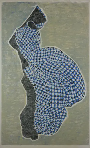 Sophie Mellema - Zeefdruk op papier, Geruite blouse - Ingelijst (Zeer groot) kopen? Bied vanaf 100!