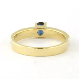 18k gouden ring met saffier en briljant geslepen diamant tot. 0.18ct kopen? Bied vanaf 660!