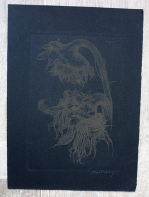 Dirk Baksteen - ets: Zonnebloemen kopen? Bied vanaf 80!