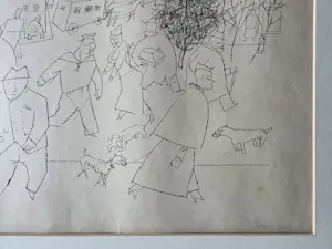Georg Grosz - Strasse in der Vorstadt. Uit Erste George Grosz Mappe. kopen? Bied vanaf 225!