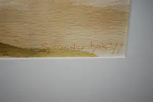 Sjoerdtje Mulder-Hak - Knotwilgen met verre einder - mooi ingelijste aquarel kopen? Bied vanaf 85!