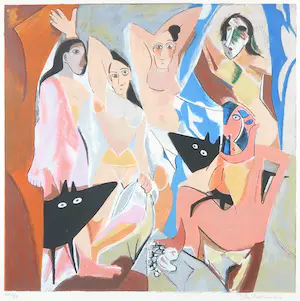 Peter Bastiaanssen - Zeefdruk, Yapping Picasso - Ingelijst kopen? Bied vanaf 250!