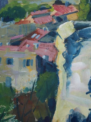 Ton Smit - Gouache , Stadsgezicht – gesigneerd & ingelijst – 1952 kopen? Bied vanaf 40!