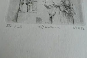 Peter van Poppel - Groot atelier, genummerd en gesigneerd, met ets en brief kopen? Bied vanaf 50!